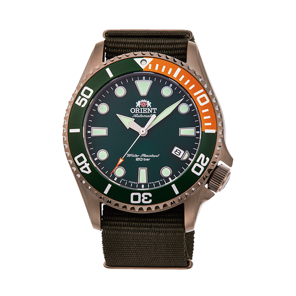 Pre-owned Orient Triton V2 Diver Mechanical Watch Date Green Dial Ac0k04e Made In Japan