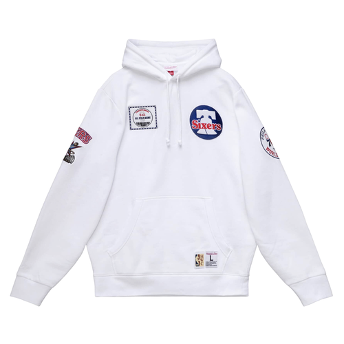 

Mitchell - Ness Philadelphia 76Ers Graphic Champ City Pullover Hoodie Mens Size, Белый