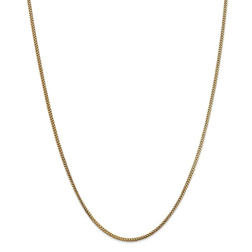 Pre-owned Accessories & Jewelry 14k Yellow Gold 1.5mm Solid Plain Franco Chain W/ Lobster Clasp 16" - 30"