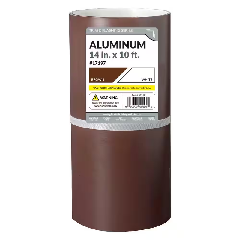 14 In. X 10 Ft. Brown/White Aluminum Roll Valley Flashing