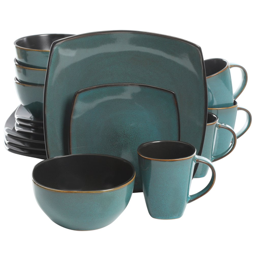 Gibson Home Soho Lounge Square Stoneware 16 Piece Dinnerware