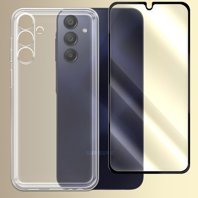 Explosion-Proof Screen Protector Film Slim Case f Samsung Galaxy A15 5G SM-A156U