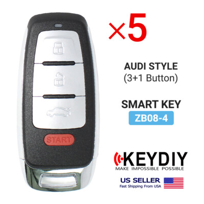 5X KEYDIY Universal Smart Proximity Remote Key Audi Style 4 Buttons ZB08-4