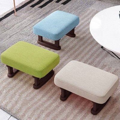 Wood Cushion Sitting Stool Sofa Low Foot Step Stool Changing Shoe Rest Seat USA