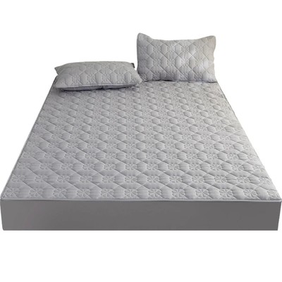 Thickened Quilted Non-slip Mattress Cover Flower Embossed Mattress Protector