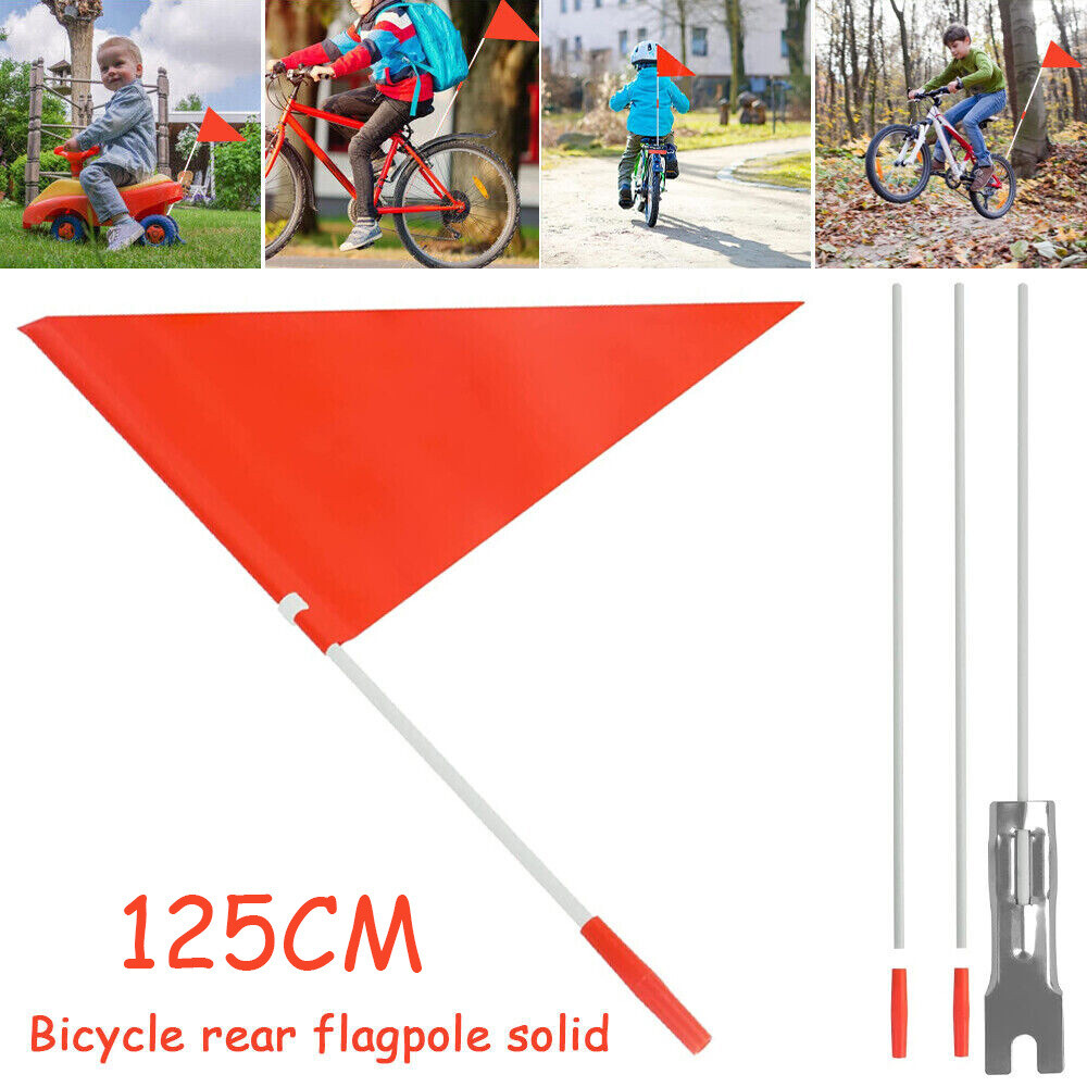 Bike Safety Flag with Pole 4-Foot Adjustable Height Fiberglass Pole Polyester