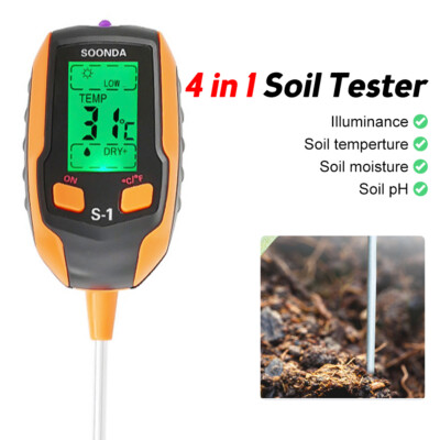 5 in 1 Soil PH Tester Moisture Sunlight Light Test Meter for Garden Plant Lawns