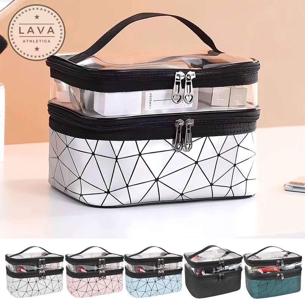 Jewellery Case Storage Bag Women Beauty Makeup Nail Polish 2 Layer Cosmetic Bags