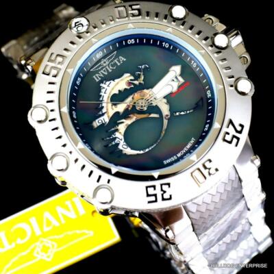 Pre-owned Invicta Subaqua Noma Vii Black Mop Dragon Swiss Automatic R150 Watch 52mm