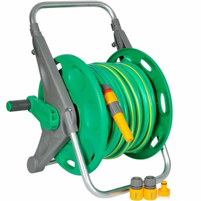 Hozelock Hose Reel with 30m Ultraflex Hose 60 Meters Fittings 13mm hose