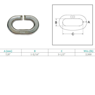 Marine Boat Stainless Steel T316 C Link Connector Link Chain Link Lift Rig