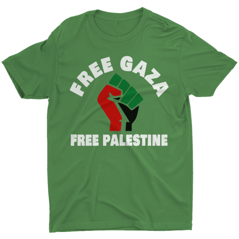Free Gaza Free Palestine T-shirt Palestinians Flag Fist Political Men