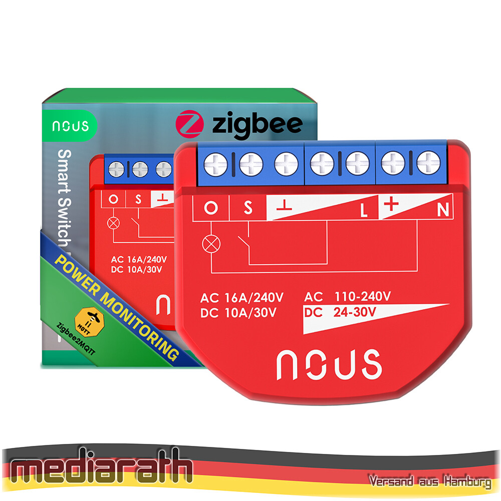 NOUS B2Z Zigbee 3.0 Smart Switch 1 Kanal 1 Channel AC - DC - Power Metering