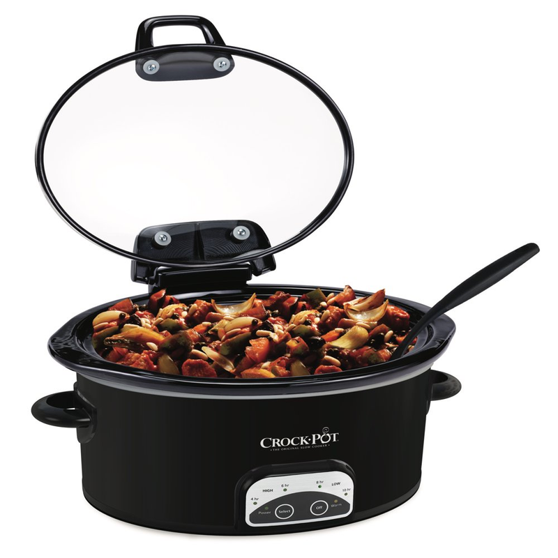 Black Oval 4.5 Quart Slow Cooker Crock-Pot With Lift & Serve