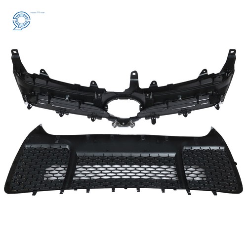 Upper & Lower Bumper Grill For 2015-2017 Toyota Camry SE Chrome Grille 2pcs