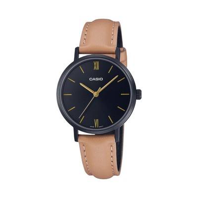 Casio General Analog Brown Leather Women Watch LTP-VT02BL-1AUDF-P