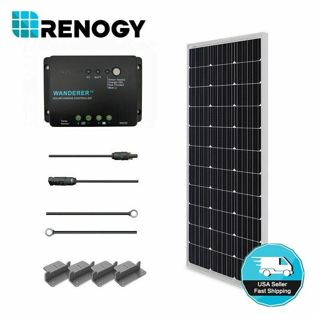 Renogy 100w 12v Solar Panel Monocrystalline Off Grid Starter Kit