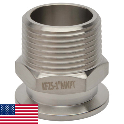 KF-25 NW-25 1.0'' NPT (MALE) Adapter Vacuum Fitting SS304 LoCo SCIENCE