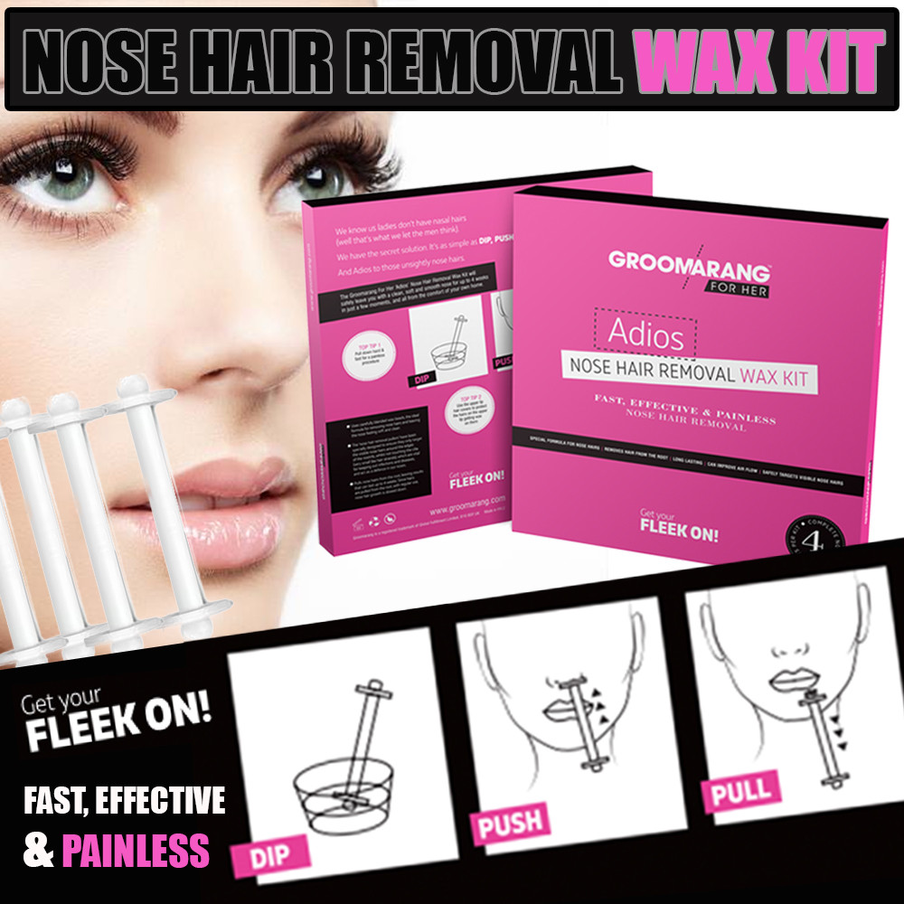 NOSE EAR HAIR REMOVAL WAX KIT PAINLESS & EASY NASAL WAXING PACK OF 4 UK