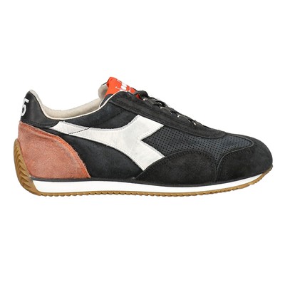 diadora Equipe Suede Sw Perforated Lace Up Mens Black Sneakers Casual Shoes 175