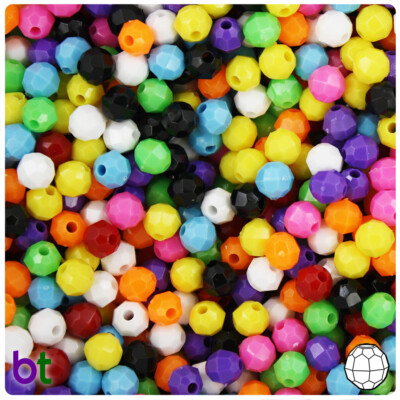 BeadTin Opaque 6mm Faceted Round Craft Beads (600pcs) - Color choice