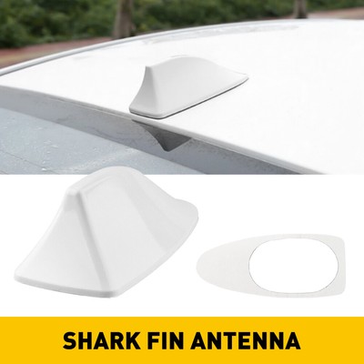 Universal White Car Fin Shark Roof Top Radio Antenna FM/AM Signal Aerial Booster