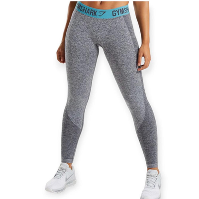 Gymshark Flex Leggings in Charcoal Marl/Dusky Teal SZ Small