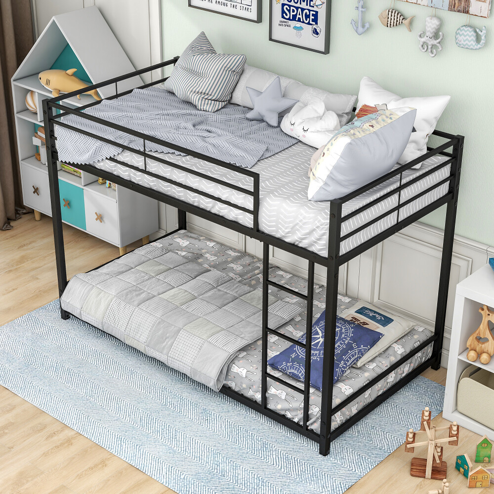Twin Over Twin With Safety Guard Rails For Teen's Bedroom