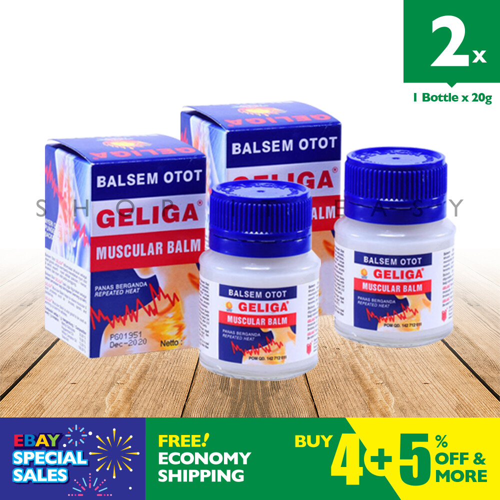Balsem Otot Geliga Muscular Balm 2 x 20g Repeated Heat Pain Relief FREE SHIPPING