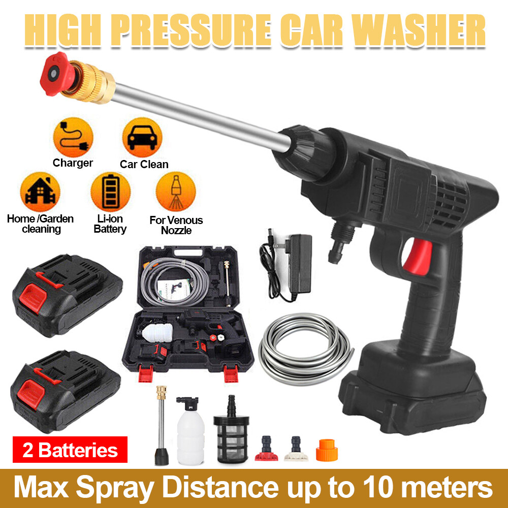 Cordless Electric High Pressure Water Spray Car Gun Portable Washer Cleaner Tool