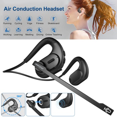 Wireless Bluetooth Headset Detachable Microphone Open Ear Trucker Headphones US