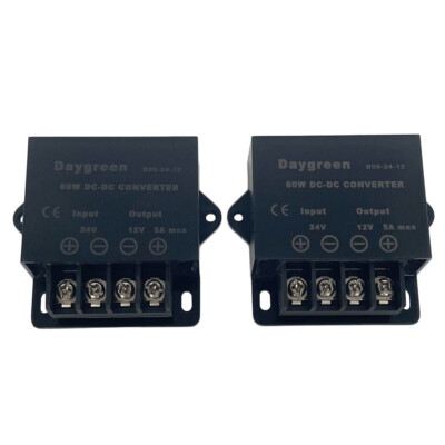 2PCS DC 24V to 12V 5A 60W DC Buck Converter Voltage Step Down Regulator Reducer