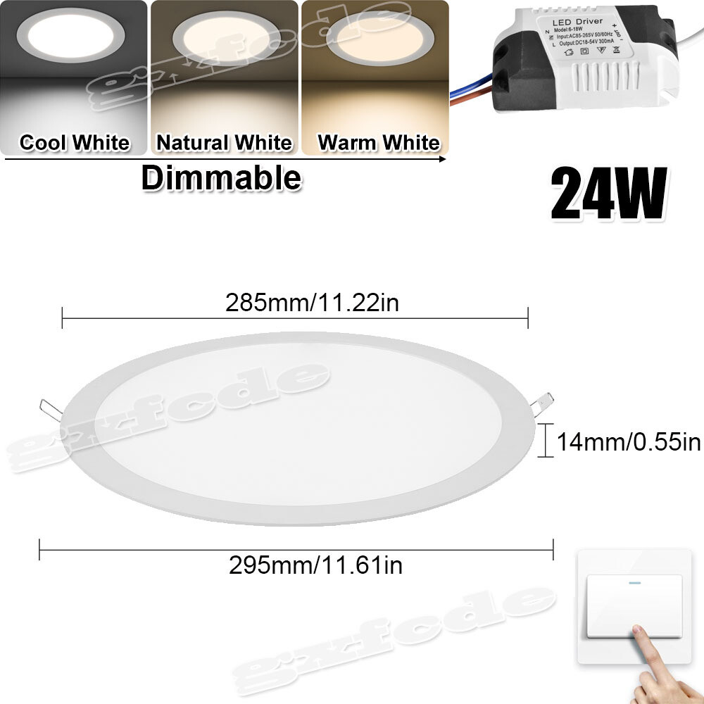 4Inch 6Inch 7Inch LED Ceiling Lights Thin Recessed Retrofits Kit Colors Adjusted