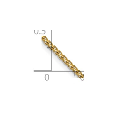 Pre-owned Skyjewelers Real 14k Yellow Gold 1.4mm Diamond Cut Open Franco Chain; 24 Inch