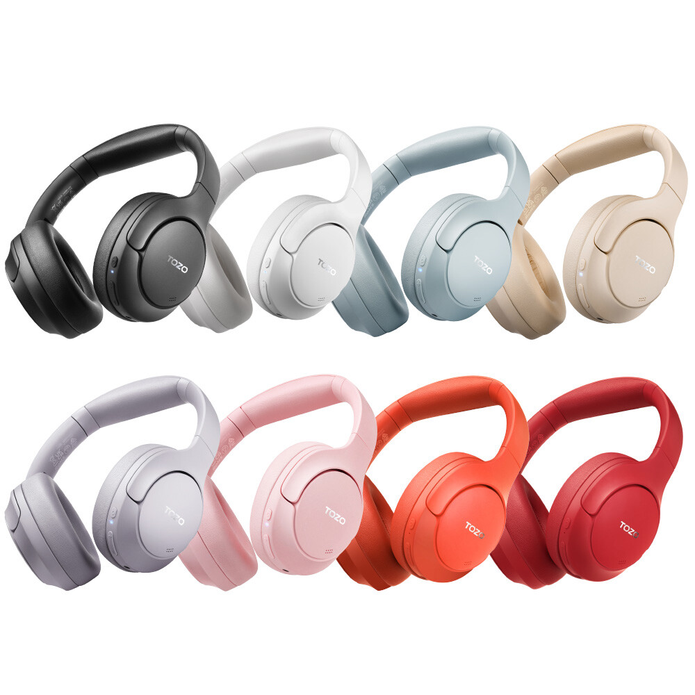 TOZO HT2 ワイヤレスヘッドホン ピンク Bluetooth ケース付き TOZO HT2 Over Ear Bluetooth Headphone Noise Cancelling Hi