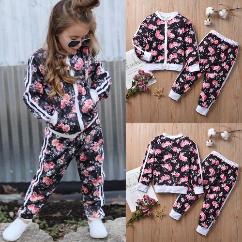 girls floral tracksuit