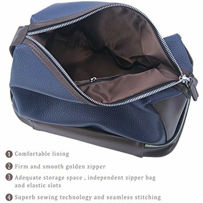 Leather Toiletry Bags For Men, Dopp Kit Organizer Mens Travel Shaving Kit With