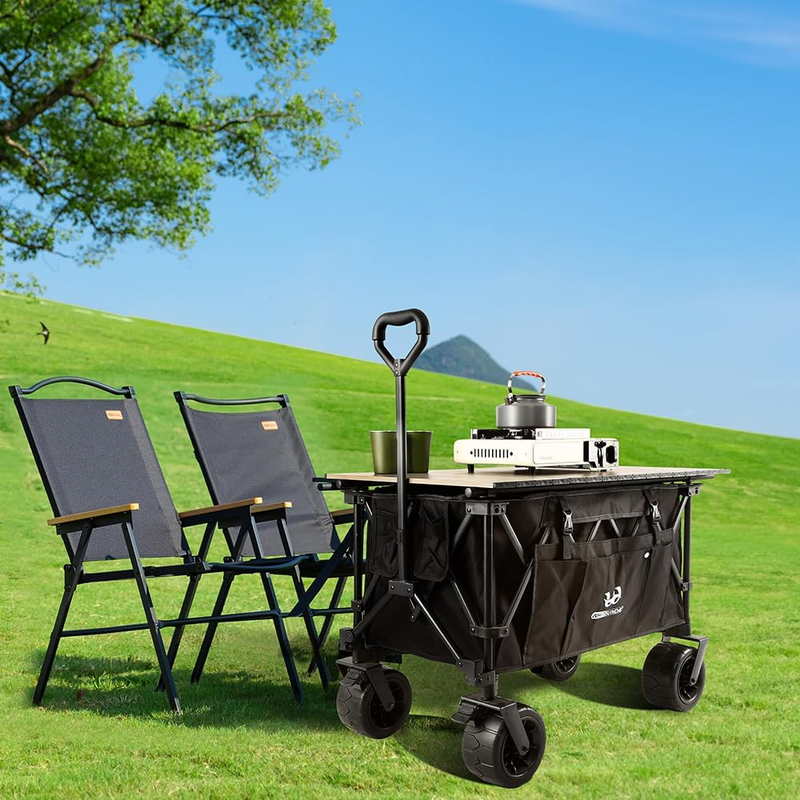 Collasible Wagon Cart, Large Capacity Wagon,Camping Beach Wagon Outdoor Picnic A