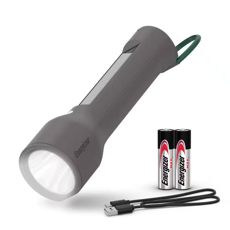 Energizer Hybrid Solar Flashlight 600 Lumen USB Power Bank LED Camping Light