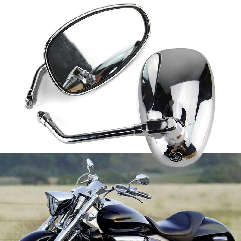 Motorcycle 10mm Chrome Rear View Side Mirrors For Honda Shadow