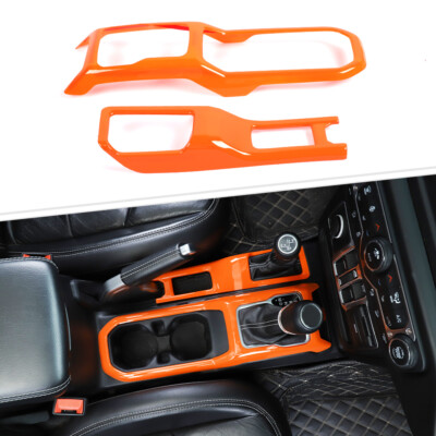 2x Console Gear Shift 4WD Panel Cover Trim for Jeep Wrangler JL JT 2018+ Orange