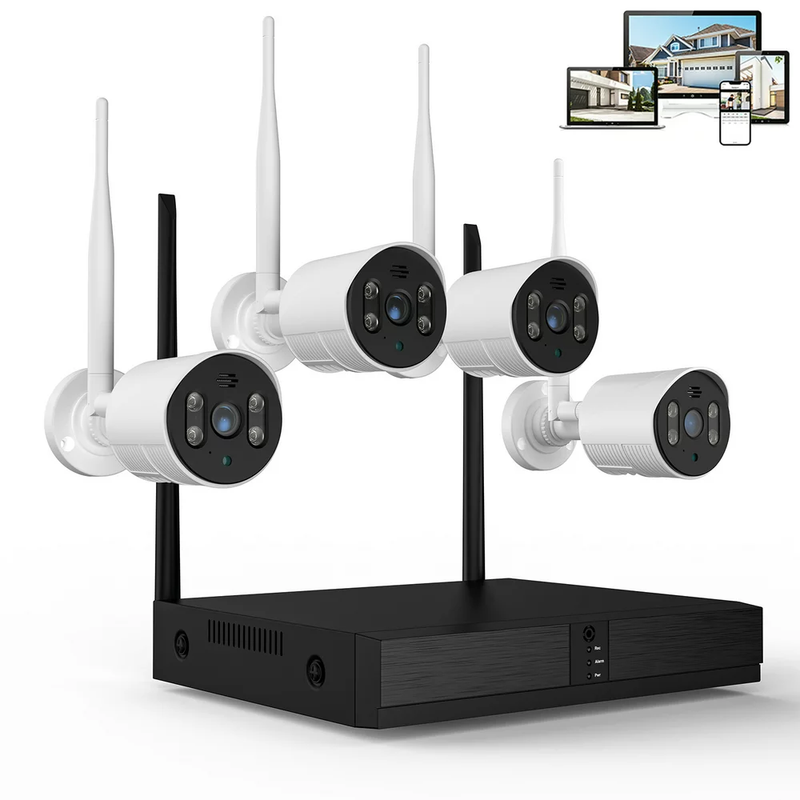 4Pcs Security Wired Camera System, 8CH 3MP NVR Home Security