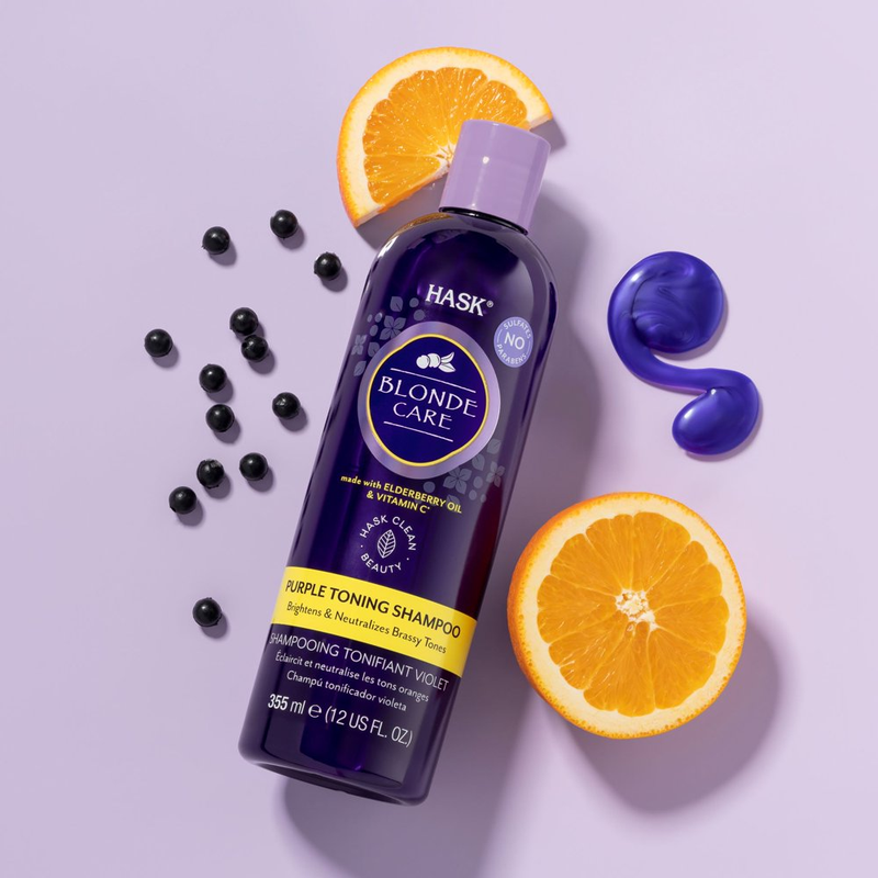 HASK Blonde Care Sulfate-Free Purple Toning Shampoo , 12 Fl Oz.