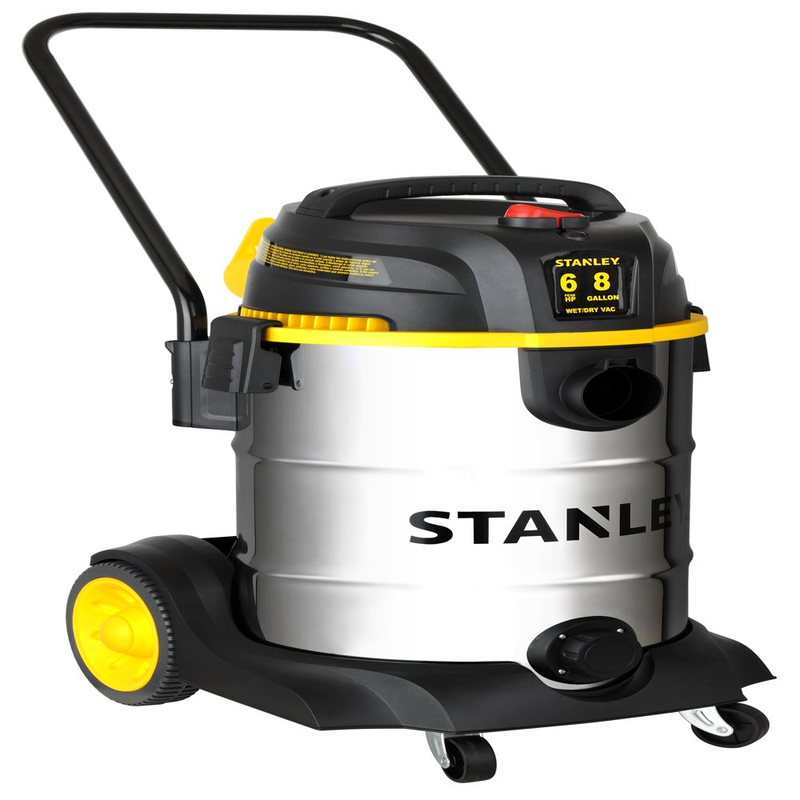 STANLEY 8 Gal Stainless Steel Wet Dry Vacuum with Hose Accessories and Tool Stor