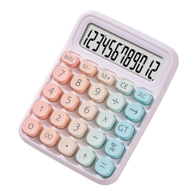Cute Calculator 12 Digit Large LCD Display Big Round Button Gradient Candy N1V9