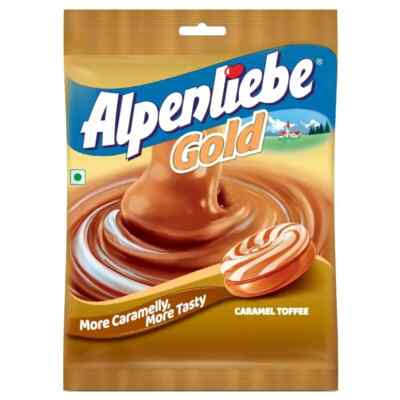 Alpenliebe Gold  Caramel Candy Strawberry Flavour 100 Pc Pouch 324g