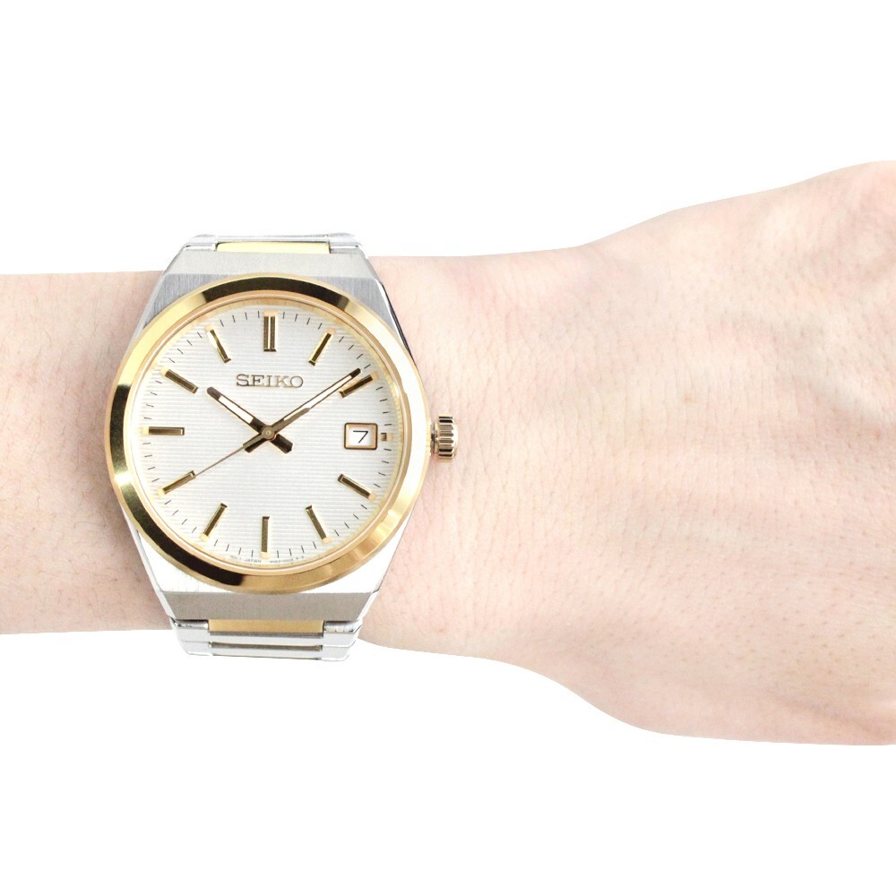 Pre-owned Seiko Sur558p1 Sur558 Men Quartz Analog Stainless Steel Essentials White Dial