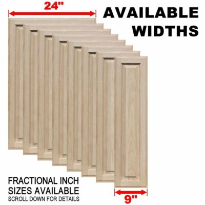 Unfinished Oak Square Raised Panel Cabinet Doors (25"H & Up)