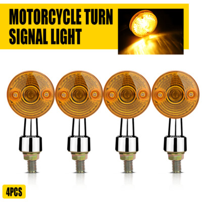 for Yamaha Suzuki Honda Chrome Motorcycle Turn Signal Indicator Light Blinker US