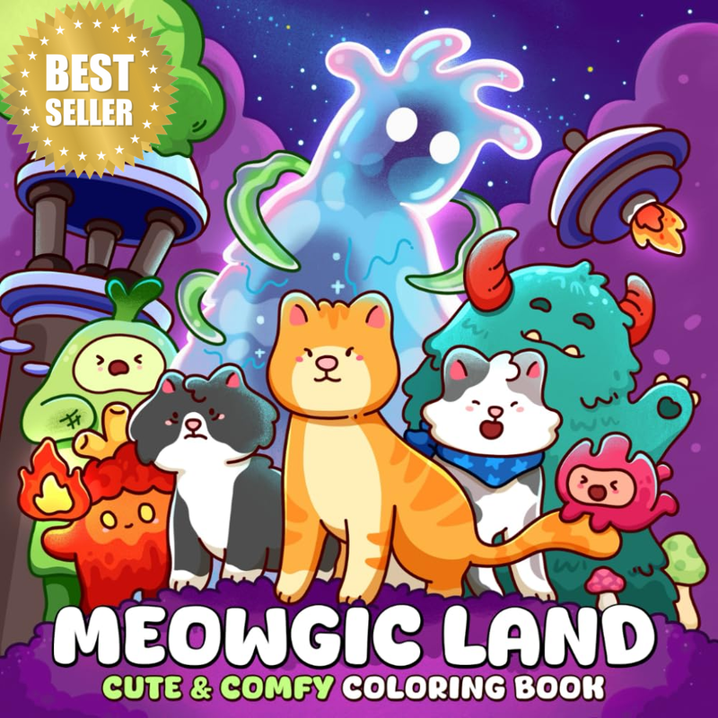 Meowgic Land: a Coloring Book for Adults and Teens Featuring Mischievous Kitties